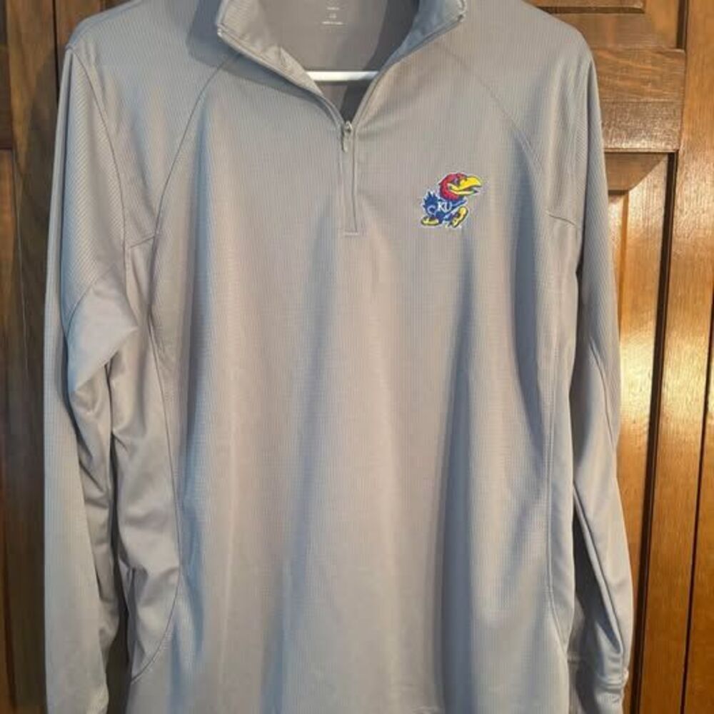 Vansport Kansas Jayhawks KU Womens LG 1/4 Zip Pullover